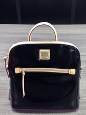 Purse #16 Dooney & Bourke Black Patent Leather Backpack